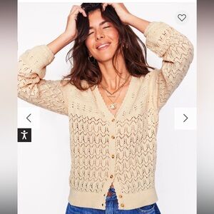 Boden Elodie Stitch V-Neck Cardigan
Warm Ivory